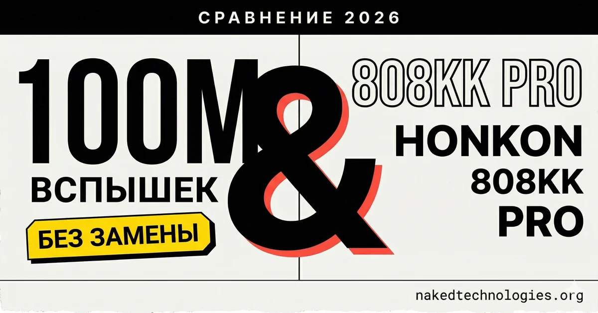 Honkon 808KK Pro: 100 миллионов вспышек без замены — обзор Naked Technologies