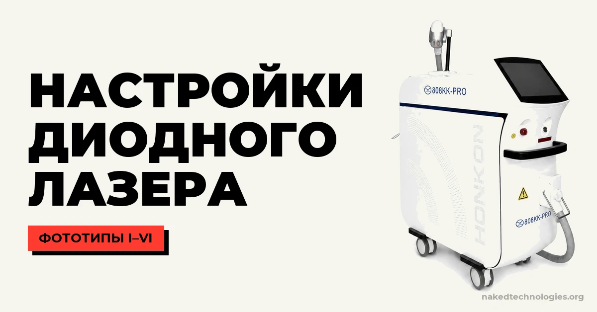 HONKON 808KK PRO — настройки диодного лазера по фототипам кожи